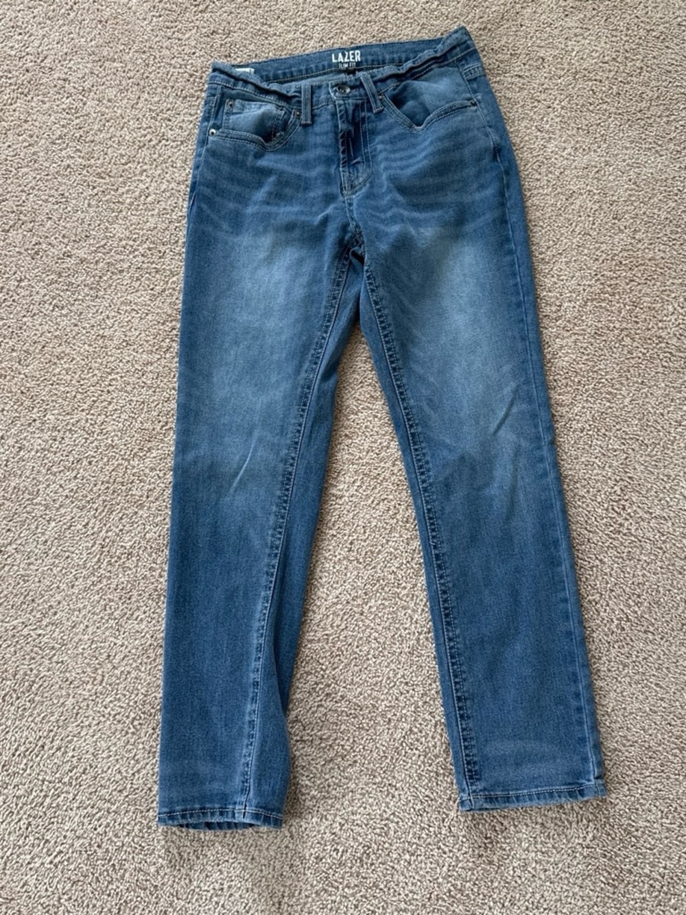 LAZR Slim Straight Jeans in Medium Blue